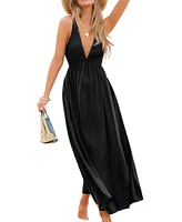 Cupshe Women's On the Edge Black Maxi Beach Dress