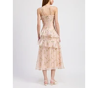 En Saison Women's Kimberly Ruffle Midi Dress