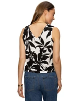 Sanctuary Women's Printed V-Neck Sleeveless Tie-Hem Tank Top