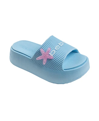 Bebe Little and Big Girls Stylish Comfortable Summer Platform with Starfish Charm Slides