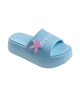 Bebe Little and Big Girls Stylish Comfortable Summer Platform with Starfish Charm Slides