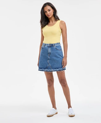 Hugo Women's Cotton Frayed Denim Miniskirt