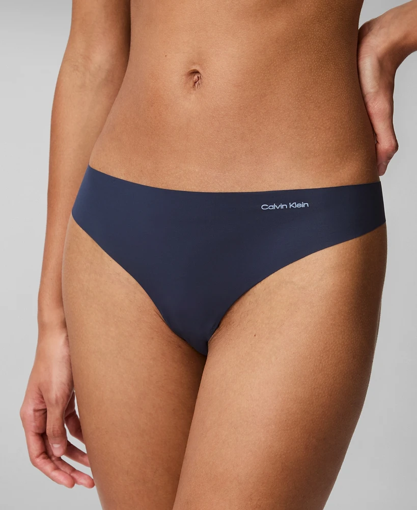 Calvin Klein Women's Invisibles Microfiber Stretch Thong Underwear D3428