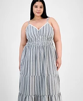 Madden Girl Trendy Plus Smocked Tiered Maxi Dress