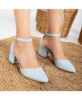 Miranda Low Block Heels with Pearls