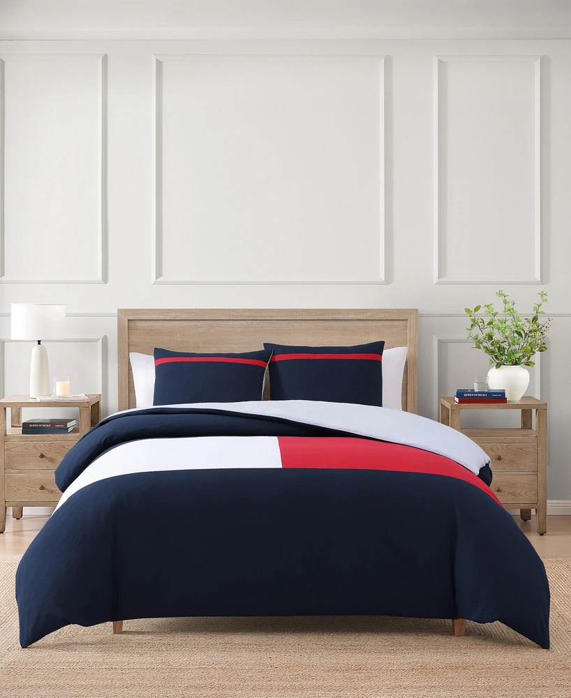 Tommy Hilfiger Iconic Anniversary Seersucker 3-Pc. Duvet Cover Set