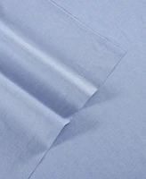 Tommy Hilfiger Solid 144-Thread Count Cotton Chambray Washed -Pc. Sheet Set