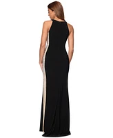 Xscape Women's Beaded Colorblocked Bodycon Dress
