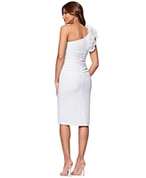 Xscape Women's Ruched Ruffled One-Shoulder Dress