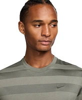Nike Men's Primary Dri-fit Fitness Short Sleeve Striped Logo T-Shirt