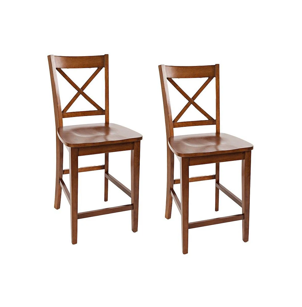 Simplicity Solid Wood Classic X-Back Counter Stool (Set of 2)