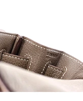 Pre-Owned Hermes Kelly 28 Handbag Grey Clemence with Gold Hardware