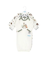 Hudson Baby Boys Hudson Cotton Gowns, Forest Animals