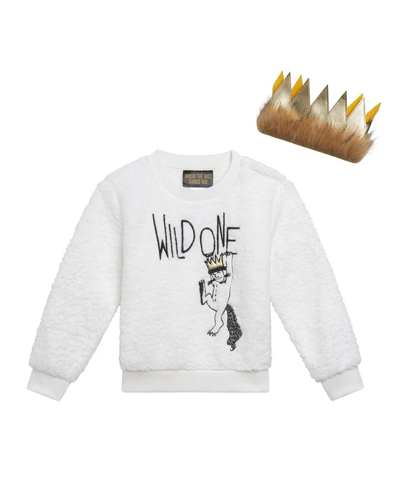 Where The Wild Things Are Little Boys Warner Bros. Max Cozy Sherpa Sweatshirt and Felt Faux Fur Crown