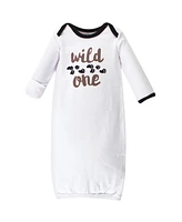 Luvable Friends Baby Boys Cotton Gowns, Happy Camper, Preemie/Newborn