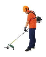 4 in 1 Multi-Functional Trimming Tool, 38CC 4 stroke Garden Tool System with Gas Pole Saw, Hedge Trimmer, Grass Trimmer, and Brush Cutter Epa Complian