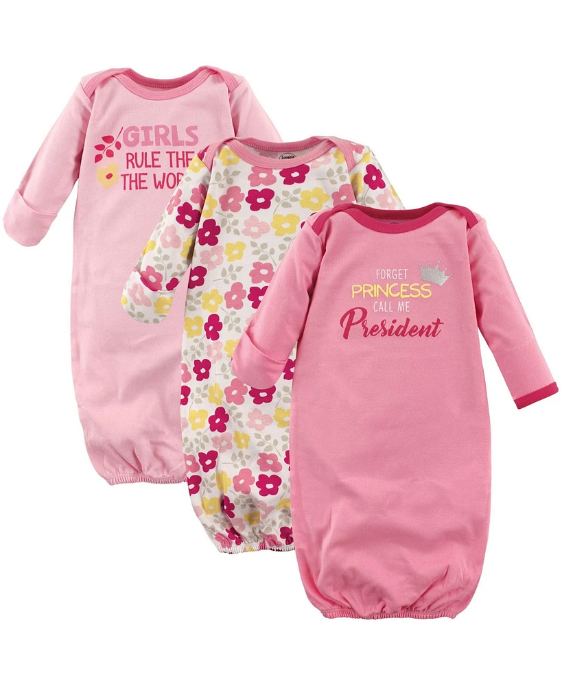 Luvable Friends Baby Girls Cotton Gowns Rule, Preemie/Newborn