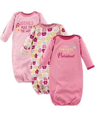 Luvable Friends Baby Girls Cotton Gowns Rule, Preemie/Newborn