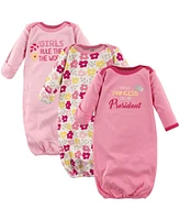 Luvable Friends Baby Girls Cotton Gowns Rule, Preemie/Newborn