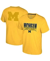 Colosseum Men's Maize Michigan Wolverines Dual Logo T-Shirt