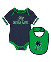 Colosseum Baby Boys and Girls 2-Piece Navy Notre Dame Fighting Irish Bodysuit and Bib Set