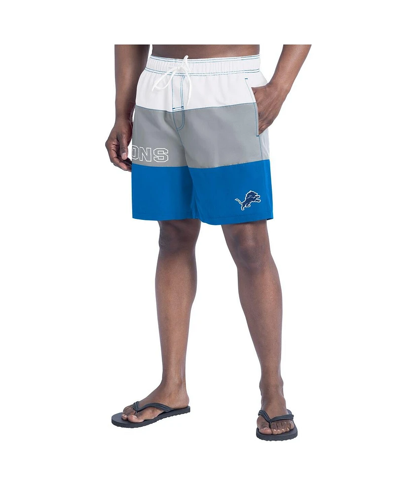 G-iii Sports by Carl Banks Men's Blue/Silver Detroit Lions Sunrise Volley Swim Shorts