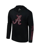 Colosseum Men's Black Alabama Crimson Tide Color Pop Active Blend 2-Hit Long Sleeve Hooded T-Shirt
