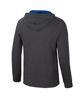 Colosseum Men's Charcoal Duke Blue Devils DuJour Raglan Long Sleeve Henley Hoodie T-Shirt