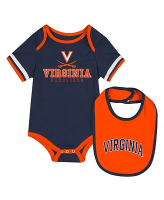 Colosseum Baby Boys and Girls 2-Piece Navy Virginia Cavaliers Bodysuit Bib Set