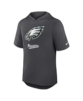 Nike Men's Anthracite Philadelphia Eagles Tri-Blend Performance Hoodie T-Shirt