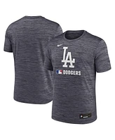 Nike Men's Black Los Angeles Dodgers Authentic Collection Velocity Performance Practice T-Shirt