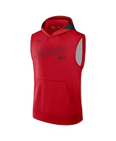 Nike Men's Red Washington Nationals Authentic Collection Performance Sleeveless Pullover Hoodie
