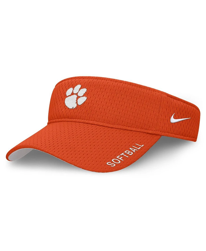 Nike Men's and Women's Orange Clemson Tigers 2025 Dugout Softball Ace Performance Adjustable Visor Hat