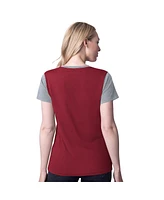 G-iii 4Her by Carl Banks Women's Crimson Alabama Tide Racer Crewneck Ringer T-Shirt