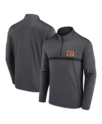 Fanatics Men's Charcoal Cincinnati Bengals Head-to-Head Quarter-Zip Sweatshirt