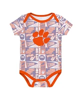 Outerstuff Newborn Orange Clemson Tigers Sunday Comics 3-Pack Bodysuit Set