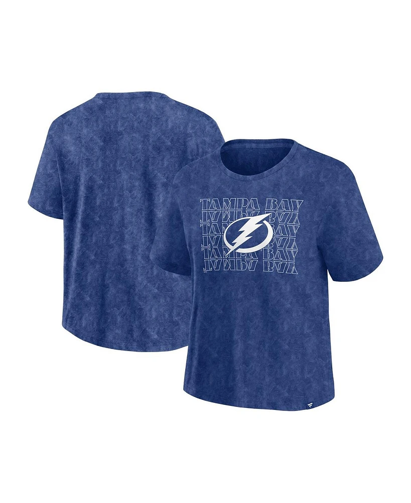 Fanatics Women's Blue Tampa Bay Lightning Faded Wash T-Shirt
