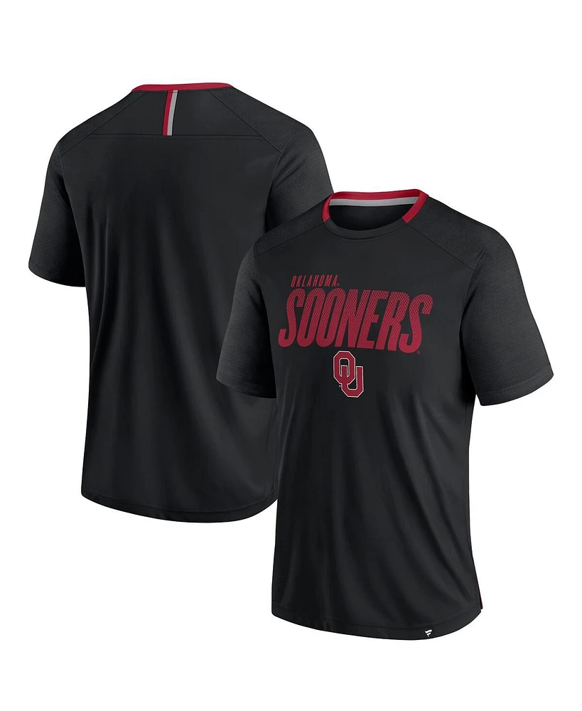 Fanatics Men's Black Oklahoma Sooners Defender Fade Slant T-Shirt