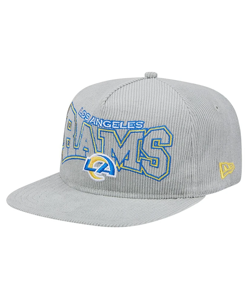 New Era Men's Gray Los Angeles Rams Corduroy Golfer Adjustable Hat