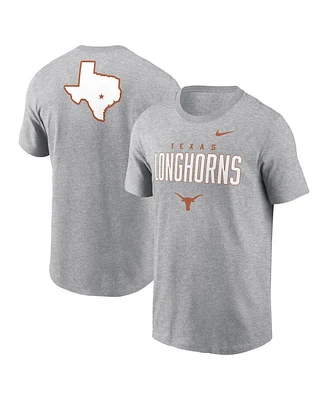Nike Men's Heather Gray Texas Longhorns Campus 2-Hit Primary Mascot T-Shirt