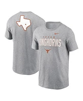Nike Men's Heather Gray Texas Longhorns Campus 2-Hit Primary Mascot T-Shirt