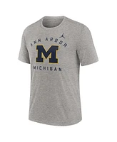 Jordan Men's Heather Gray Michigan Wolverines Campus Primary Location Tri-Blend T-Shirt