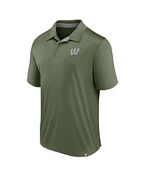 Fanatics Men's Olive Wisconsin Badgers Oht Defender Polo Shirt