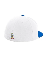 Adidas Men's White Kansas Jayhawks On-Field Fitted Baseball Hat