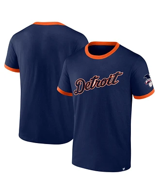 Fanatics Men's Navy Detroit Tigers Forced Out Ringer T-Shirt