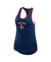 Wear by Erin Andrews Women's Navy Boston Red Sox Color Block Racerback Tank Top