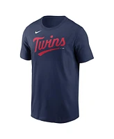 Nike Men's Navy Minnesota Twins Wordmark T-Shirt