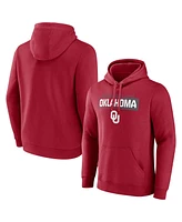 Fanatics Men's Crimson Oklahoma Sooners Iconic Fleece Down The Field Pullover Hoodie