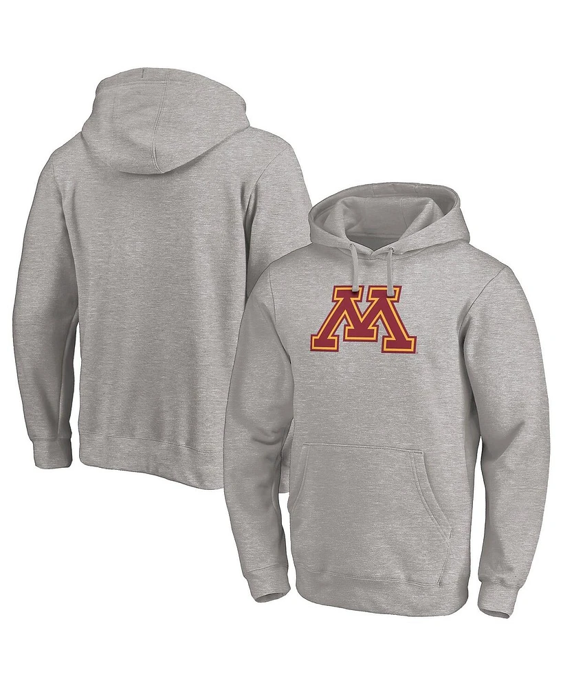 Fanatics Men's Heather Gray Minnesota Golden Gophers Primary Logo Pullover Hoodie