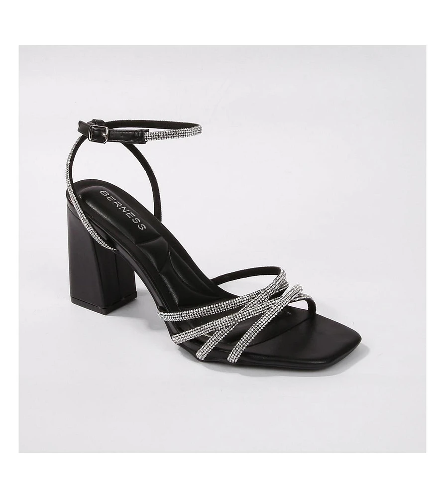 Hailie Strappy Rhinestone Heels
